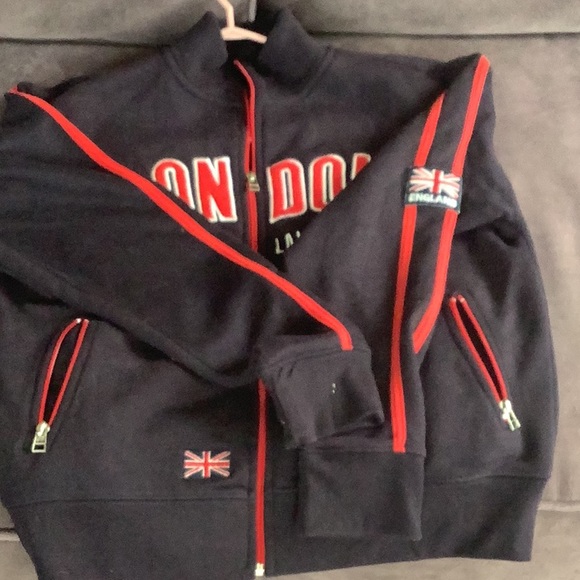 Dark navy jacket, sweat shirt material - Picture 4 of 5